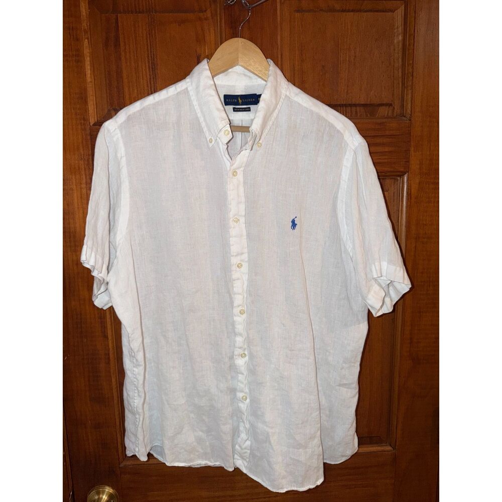 Ralph Lauren White Ocean Wash Linen Size XL
